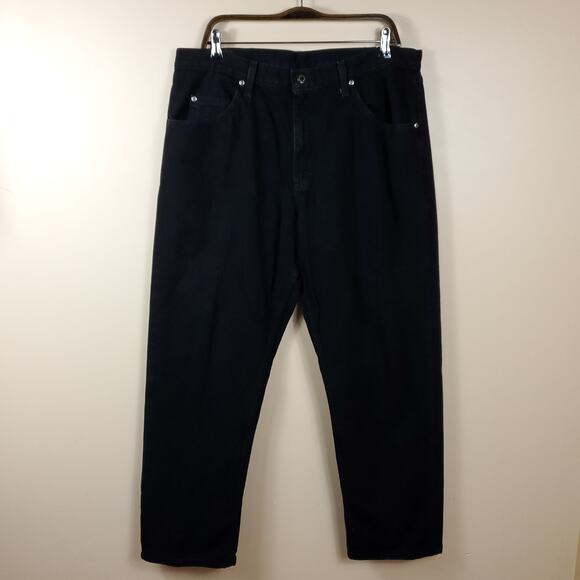 Wrangler Black Relaxed Fit Straight Leg Jeans Size 36x30 - Picture 1 of 9